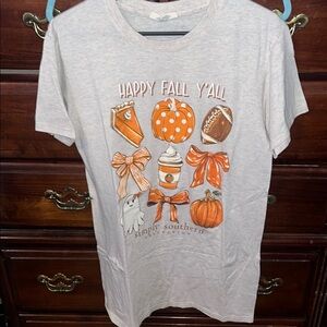 Simply Southern  Fall Graphic Tee - Cream and Orange